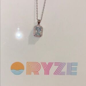 Silver Necklace with Blue Gemstone